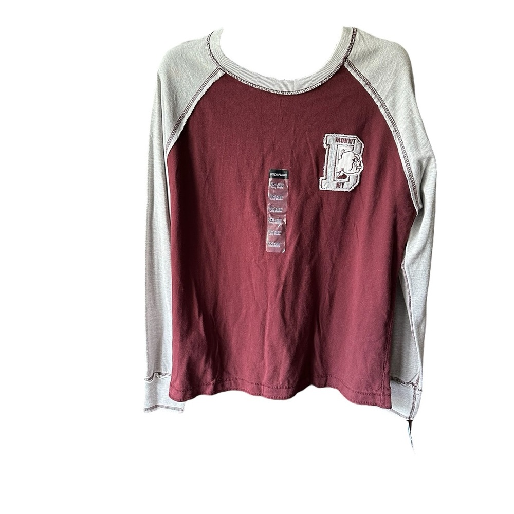 Burgundy and Gray Long Sleeve Shirt NWT